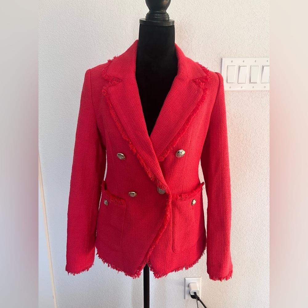 NWT: House of Harlow 1960 Tweed Fringe Blazer Size Small